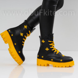 ДАМСКИ БОТИ - 30101903 BLACK/YELLOW/YELLOW-PU