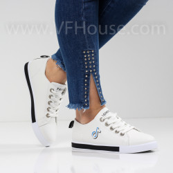 ДАМСКИ КЕЦОВЕ - 1601-981211313 WHITE-BLACK