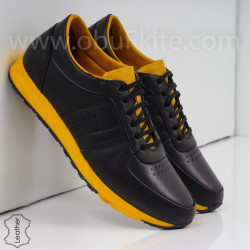 МЪЖКИ ОБУВКИ ЕСТЕСТВЕНА КОЖА - 30111906 BLACK/YELLOW