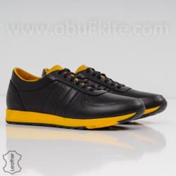 МЪЖКИ ОБУВКИ ЕСТЕСТВЕНА КОЖА - 30111906 BLACK/YELLOW