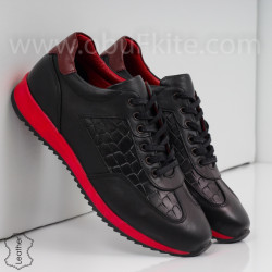 МЪЖКИ ОБУВКИ ЕСТЕСТВЕНА КОЖА - 30111907 BLACK/RED