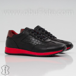 МЪЖКИ ОБУВКИ ЕСТЕСТВЕНА КОЖА - 30111907 BLACK/RED