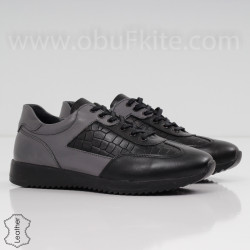 МЪЖКИ ОБУВКИ ЕСТЕСТВЕНА КОЖА - 30111907 BLACK/GREY