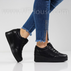 ДАМСКИ КЕЦОВЕ НА ПЛАТФОРМА - 2001-756211811 BLACK-PU