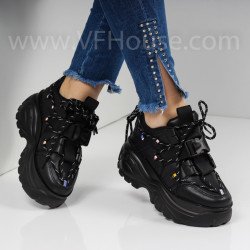 ДАМСКИ КЕЦОВЕ НА ПЛАТФОРМА - 3001-2213503 BLACK