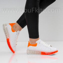 ДАМСКИ КЕЦОВЕ - 06121901 WHITE/ORANGE NEON