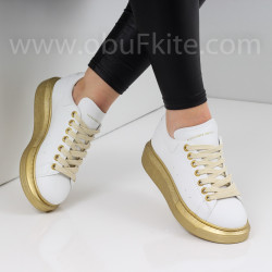 ДАМСКИ КЕЦОВЕ - 06121902 WHITE/GOLD