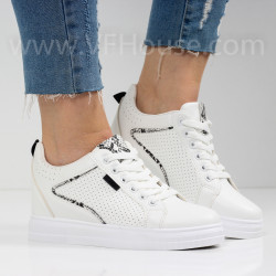 ДАМСКИ КЕЦОВЕ НА ПЛАТФОРМА - 0102-260211406 WHITE-SNAKE