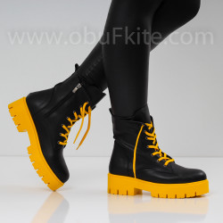ДАМСКИ БОТИ - 21121901 BLACK/YELLOW