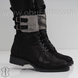 ДАМСКИ БОТИ ЕСТЕСТВЕНА КОЖА  - 21121908 BLACK