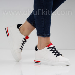 ДАМСКИ КЕЦОВЕ НА ПЛАТФОРМА - 0901-23202001 WHITE/D.BLUE