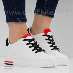 ДАМСКИ КЕЦОВЕ НА ПЛАТФОРМА - 0901-23202001 WHITE/D.BLUE