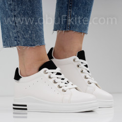 ДАМСКИ КЕЦОВЕ НА ПЛАТФОРМА - 1101-23312002 WHITE/BLACK