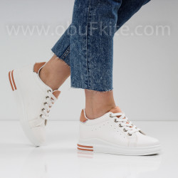 ДАМСКИ КЕЦОВЕ НА ПЛАТФОРМА - 1101-23312002 WHITE/PINK