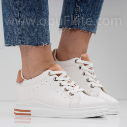 ДАМСКИ КЕЦОВЕ НА ПЛАТФОРМА - 1101-23312002 WHITE/PINK