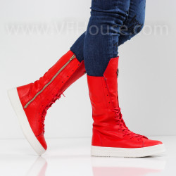 ДАМСКИ КЕЦОВЕ ЕСТЕСТВЕНА КОЖА - 2302-001215512 RED
