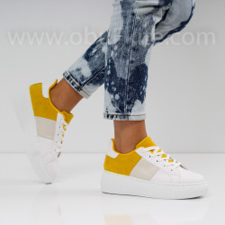 ДАМСКИ КЕЦОВЕ - 1801-8192007 WHITE/YELLOW
