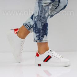 ДАМСКИ КЕЦОВЕ - 0102-0022017 WHITE/RED