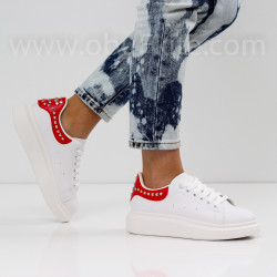 ДАМСКИ КЕЦОВЕ - 0202-0162001 WHITE/RED