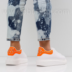 ДАМСКИ КЕЦОВЕ - 0202-0162001 WHITE/ORANGE