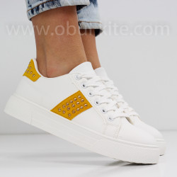 ДАМСКИ КЕЦОВЕ - 0202-0712002 WHITE/YELLOW