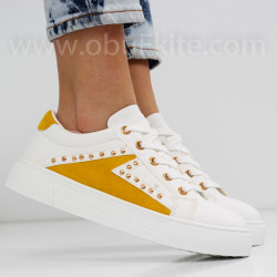 ДАМСКИ КЕЦОВЕ - 0202-0632004 WHITE/YELLOW