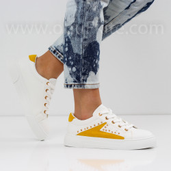 ДАМСКИ КЕЦОВЕ - 0202-0632004 WHITE/YELLOW