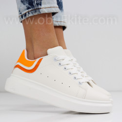 ДАМСКИ КЕЦОВЕ - 0202-242006 WHITE/ORANGE