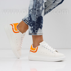 ДАМСКИ КЕЦОВЕ - 0202-242006 WHITE/ORANGE