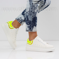 ДАМСКИ КЕЦОВЕ - 0202-242006 WHITE/YELLOW