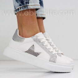 ДАМСКИ КЕЦОВЕ - 0202-191302008 WHITE/SILVER