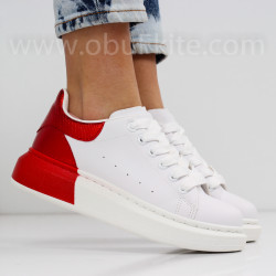 ДАМСКИ КЕЦОВЕ - 0202-10072009 WHITE/RED