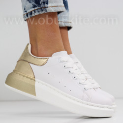 ДАМСКИ КЕЦОВЕ - 0202-10072009 WHITE/GOLD