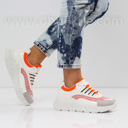 ДАМСКИ МАРАТОНКИ - 0202-122015 WHITE/ORANGE