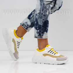 ДАМСКИ МАРАТОНКИ - 0202-122015 WHITE/YELLOW