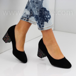 ДАМСКИ ОБУВКИ НА ТОК - 1332005 BLACK/MULTI