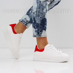 ДАМСКИ КЕЦОВЕ - 052008 WHITE/RED