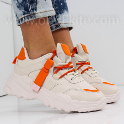 ДАМСКИ МАРАТОНКИ - 1801-70052012 WHITE/ORANGE