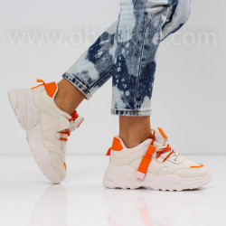 ДАМСКИ МАРАТОНКИ - 1801-70052012 WHITE/ORANGE