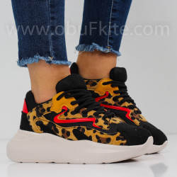 ДАМСКИ МАРАТОНКИ - 1603-2082014 BLACK/LEOPARD