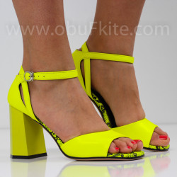 ДАМСКИ САНДАЛИ НА ТОК - 2304-6202010 YELLOW