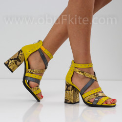 ДАМСКИ САНДАЛИ НА ТОК - 2304-5512015 YELLOW