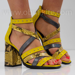 ДАМСКИ САНДАЛИ НА ТОК - 2304-5512015 YELLOW