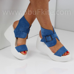 ДАМСКИ САНДАЛИ НА ПЛАТФОРМА - 2404-5672011 BLUE