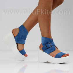 ДАМСКИ САНДАЛИ НА ПЛАТФОРМА - 2404-5672011 BLUE
