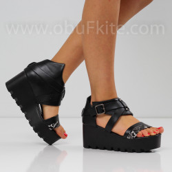 ДАМСКИ САНДАЛИ НА ПЛАТФОРМА - 2404-0072013 BLACK