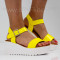 ДАМСКИ САНДАЛИ НА ПЛАТФОРМА - 2404-6032004 YELLOW NEON