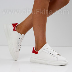 ДАМСКИ КЕЦОВЕ - 1607-56201418 WHITE/RED