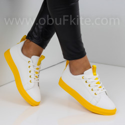 ДАМСКИ КЕЦОВЕ - 1509-01201102 WHITE/YELLOW