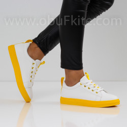 ДАМСКИ КЕЦОВЕ - 1509-01201102 WHITE/YELLOW